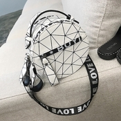 Lovely Euramerican Geometric Printed White Patent 