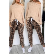 Lovely Casual Leopard Printed Harlan Yellow Pants