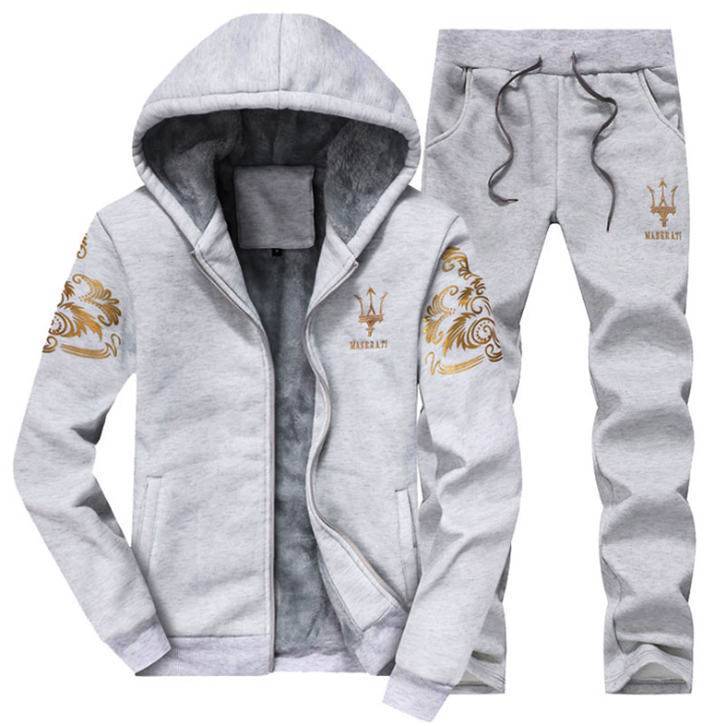 

Lovely Casual Hooded Collar Printed Light Grey Cotton Two-piece Pants Set