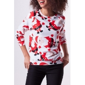 Lovely Euramerican Santa Claus Printed White Twill