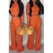 Lovely Chic Long Sleeves Loose Orange Two-piece Pa