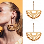 Lovely Fashion Hollowed-out Beige Alloy Earring