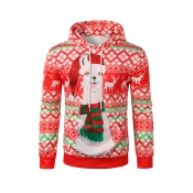 Lovely Euramerican Printed Red Cotton Hoodies