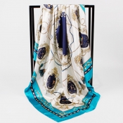 Lovely Euramerican Printed Blue Scarves