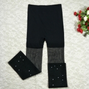 Lovely Casual Patchwork Black Socks