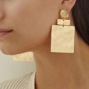 Lovely Casual Square Gold Metal Earring