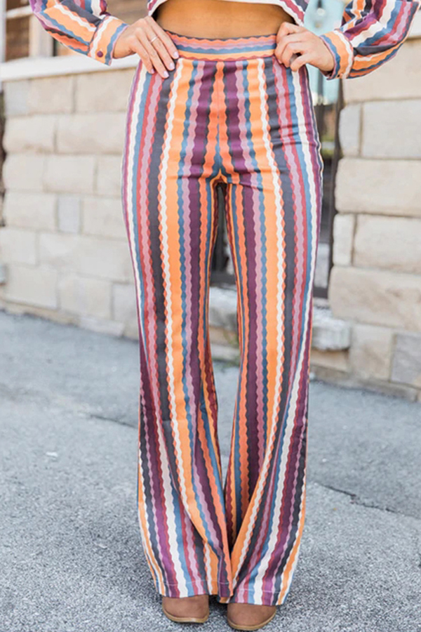 

Lovely Casual Striped Multicolor Pants