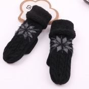 Lovely Warm Fleece Thickened Black Mittens Gloves