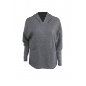 Lovely Casual Asymmetrical Grey Cotton Hoodies
