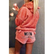 Lovely Casual Embroidery Pink Two-piece Shorts Set