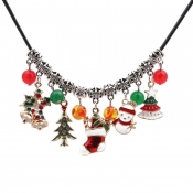 Lovely Fashion Christmas Tree Snowman Pendant Neck