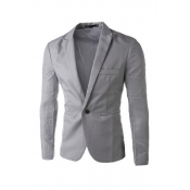 Lovely Casual Long Sleeves Grey Cotton Formal Wear
