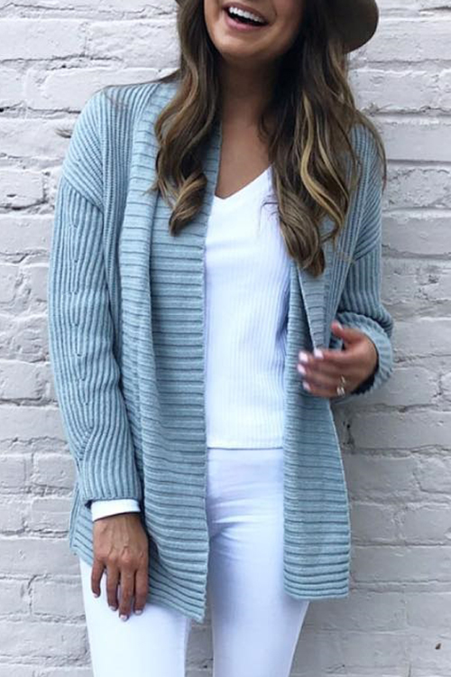 

Lovely Euramerican Patchwork Blue Sweater Cardigan Sweaters