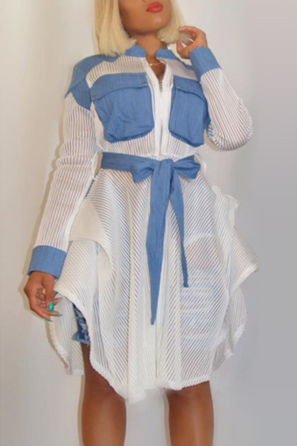 

Lovely Casual Patchwork White Blouses