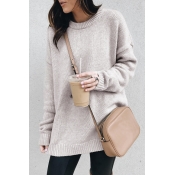 Lovely Casual Long Sleeves Sand Sweaters