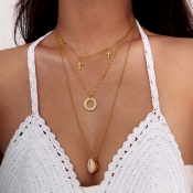 Lovely Trendy Layered Gold Metal Necklace