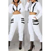 Lovely Casual Patchwork White Blending Two-piece P