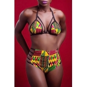 Lovely Sexy Hollowed-out Multicolor Two-piece Swim