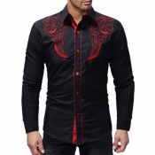 Lovely Casual Patchwork Black Blending Shirts