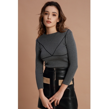 Lovely Casual Long Sleeves Grey Sweaters