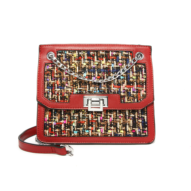 

Lovely Chic Patchwork Purplish Red PU Crossbody Bag