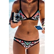 Lovely Casual Printed Multicolor Bikinis