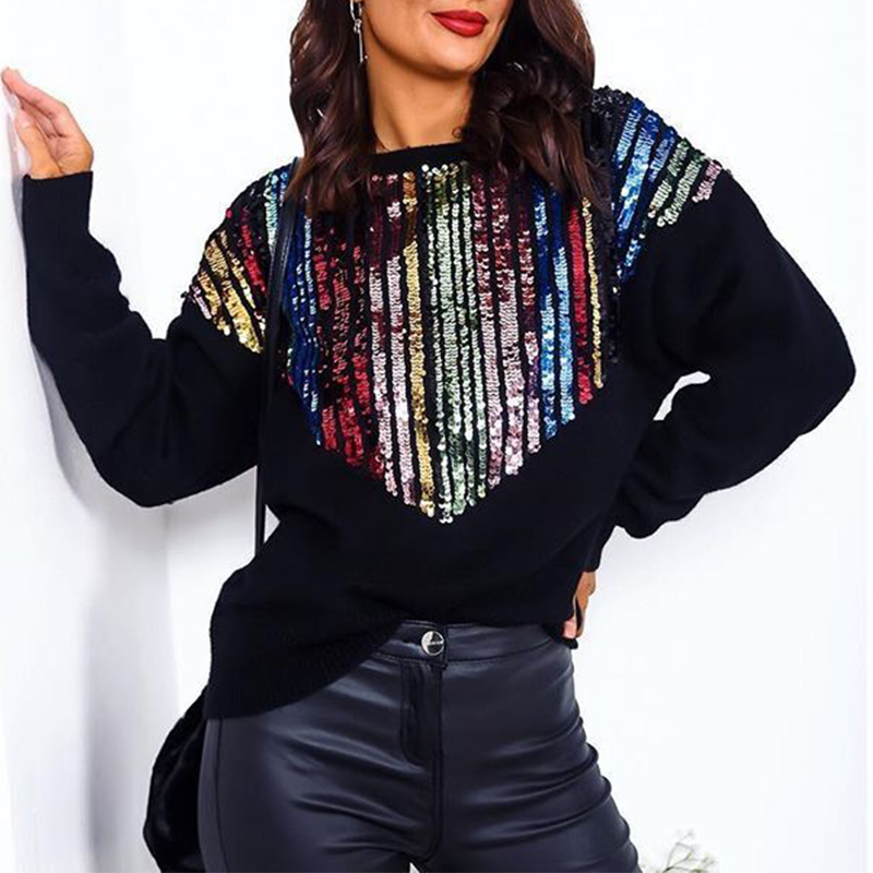 

Lovely Chic Patchwork Black Sweatshirt