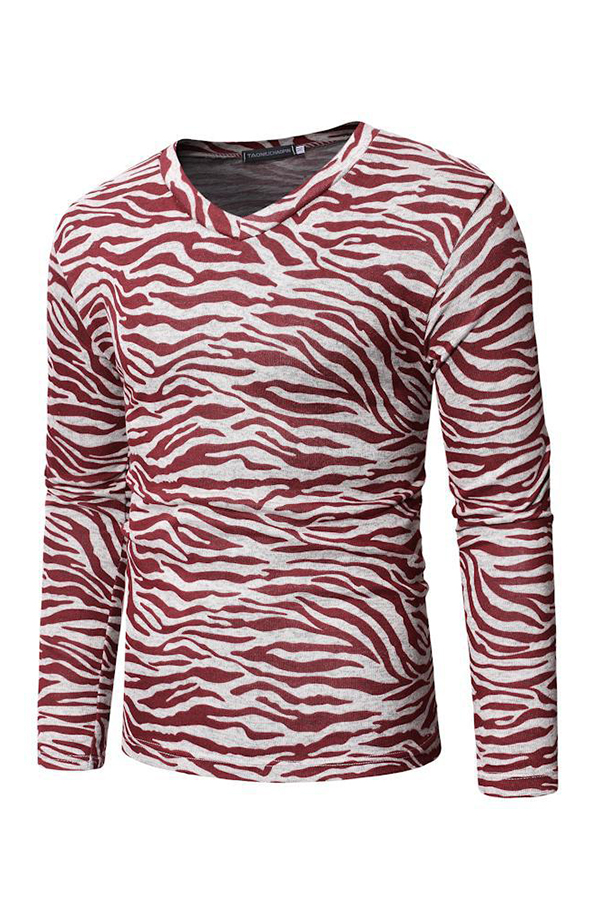 

Lovely Casual Animal Printed Red Blending T-shirt