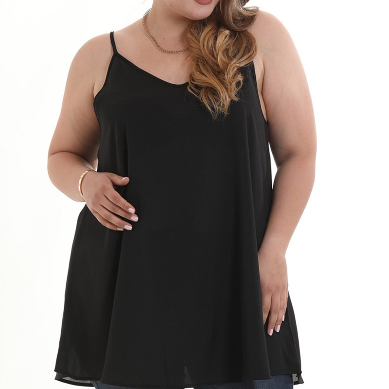 

Lovely Casua Loose Black Tank Top