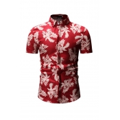 Lovely Trendy Floral Printed Red Cotton Shirts