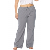 Lovely Casual Loose Grey Cotton Blends Pants