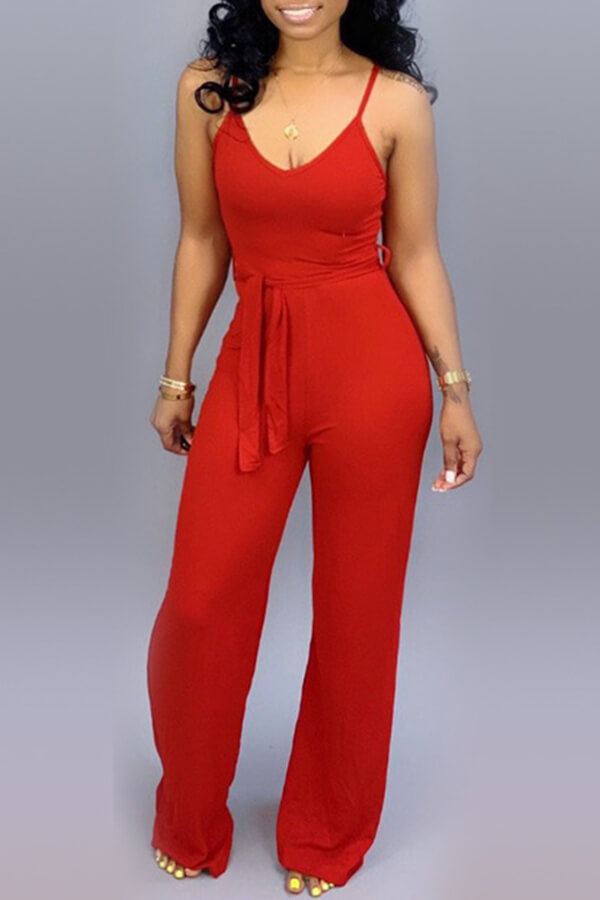 red one piece pantsuit