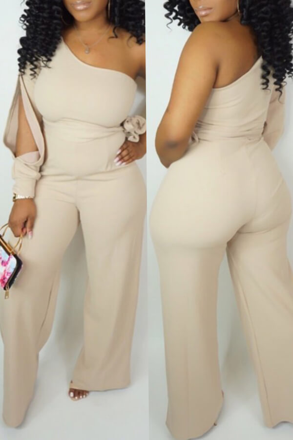 beige jumpsuit