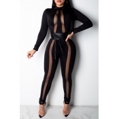 Lovely Sexy See-through Skinny Black One-piece Jum