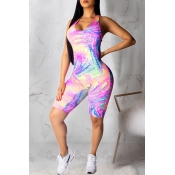 Lovely Casual Printed Multicolor One-piece Romper