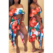 Lovely 2-piece Printed Backless Two-piece Swimwear