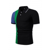 Lovely Leisure Patchwork Black Polo Shirts