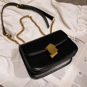 Lovely Casual Rectangular Black Messenger Bag
