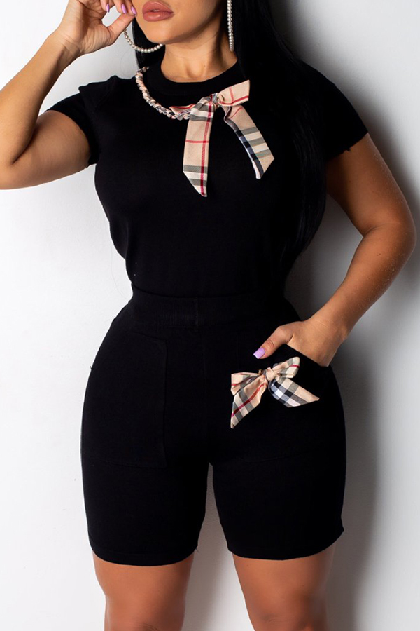 

Lovely Casual Black Two-piece Shorts Set