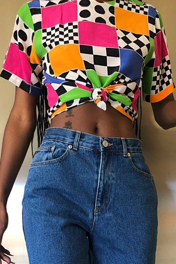 

Lovely Work Plaid Printed T-shirt