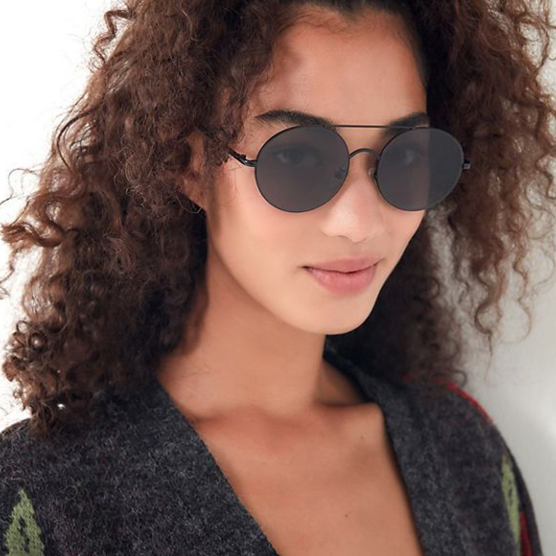 

Lovely Trendy Round Black Metal Sunglasses