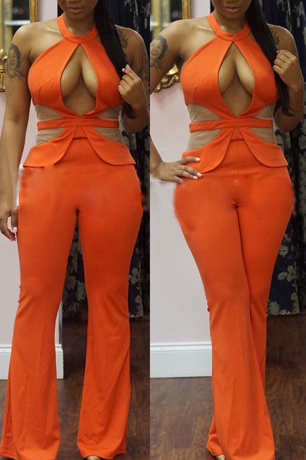 

Lovely Sexy Hollow-out Croci One-piece Jumpsuit