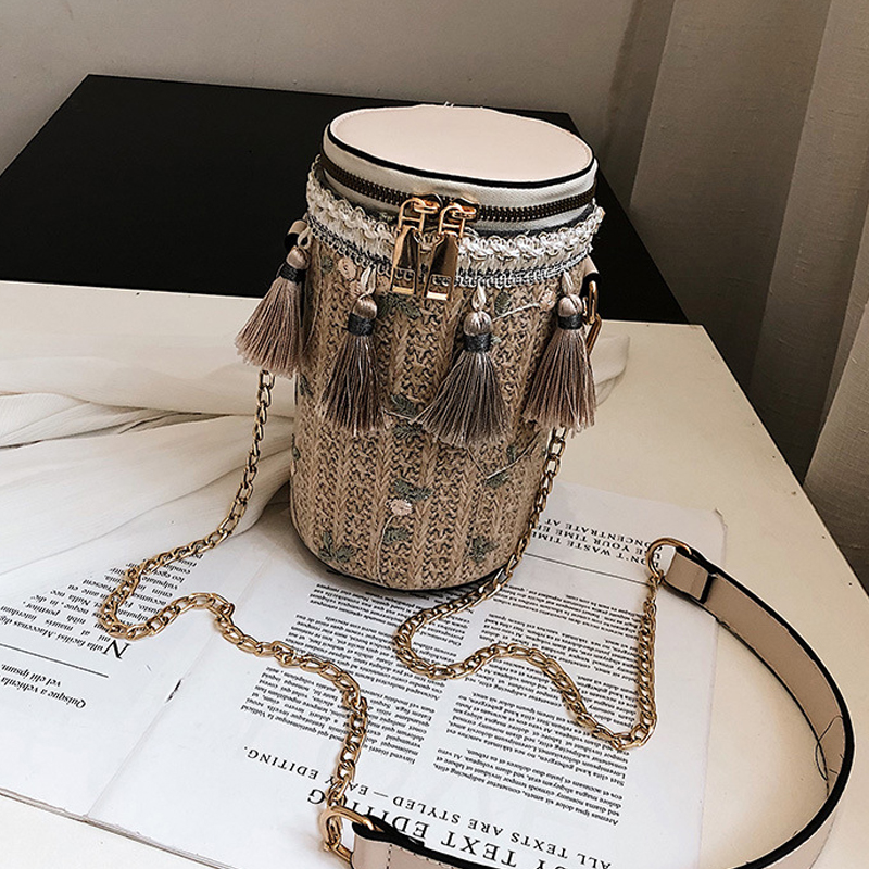 

Lovely Casual Tassel Design Beige Crossbody Bag