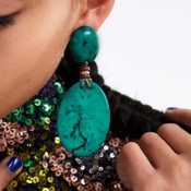 Lovely Fashion Deep Green Alloy Earring