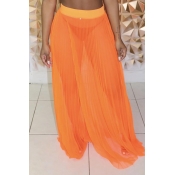 Lovely Sexy Orange Floor Length A Line Skirt(Witho