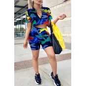 Lovely Casual Camouflage Printed Two-piece Shorts 
