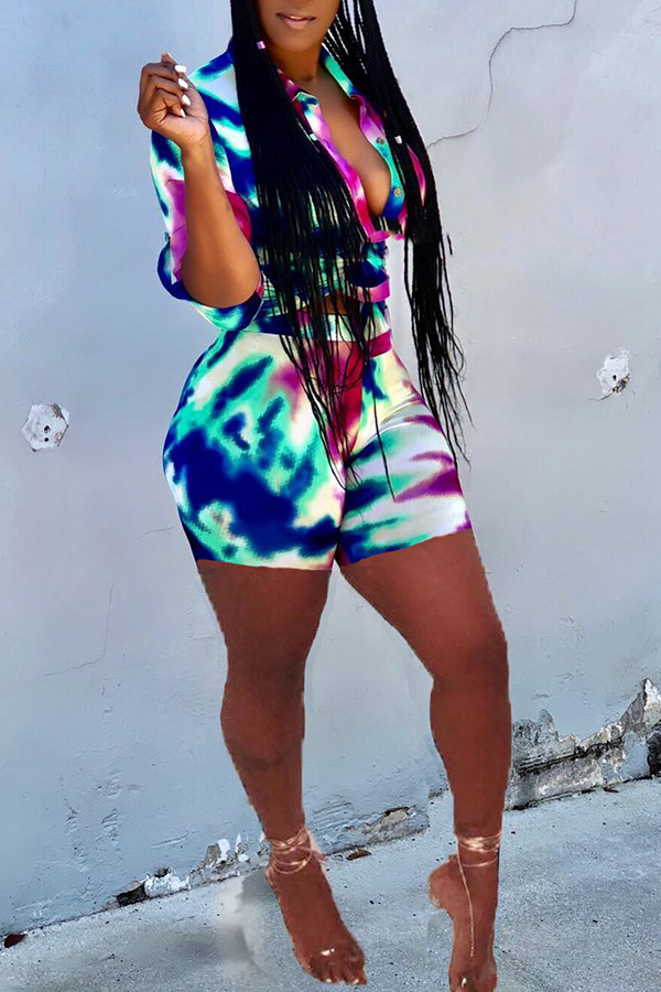 

Lovely Casual Half Sleeve Printed Two-piece Shorts Set