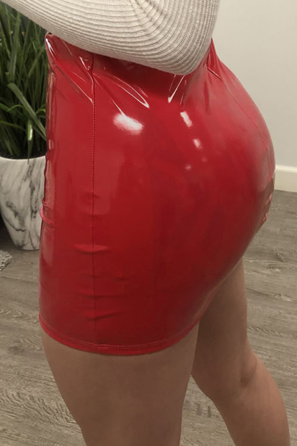 Lovely Trendy Skinny Straight Red Mini Skirts_Skirts_Bottoms