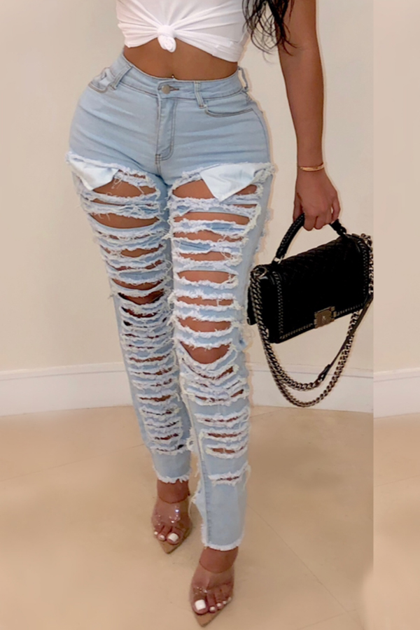 jeans with holes on the back