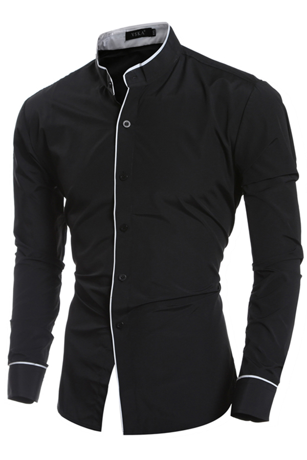 

Lovely Stylish Patchwork Black Shirt